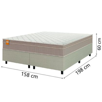 Cama Box Casal Queen Colchão Molas Qatar 158x198x60cm Bege/Branco Inducol - Suporta Até 200 Kg Por Pessoa - CELUPLAS Imagem de Cama Box Casal Queen Colchão Molas Qatar 158x198x60cm Bege/Branco Inducol - Suporta Até 200 Kg Por Pessoa