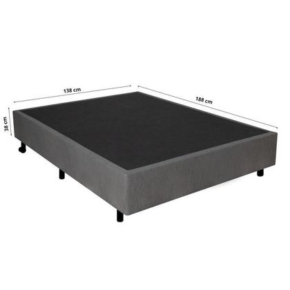 Imagem de Cama Box Casal Reforçado 138x188x38cm e Colchão Adapto Molas Ensacadas B&G