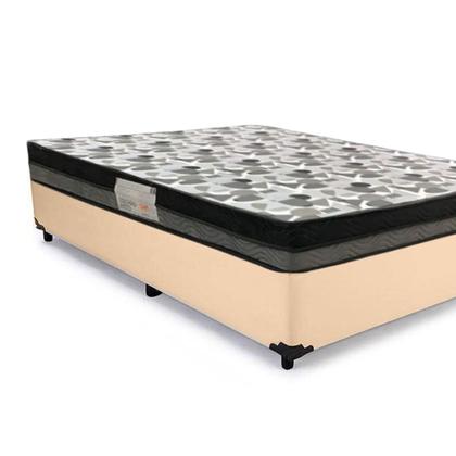 Imagem de Cama Box Casal Sintético + Colchão Ortobom Iso Dupla Face 60X138X188
