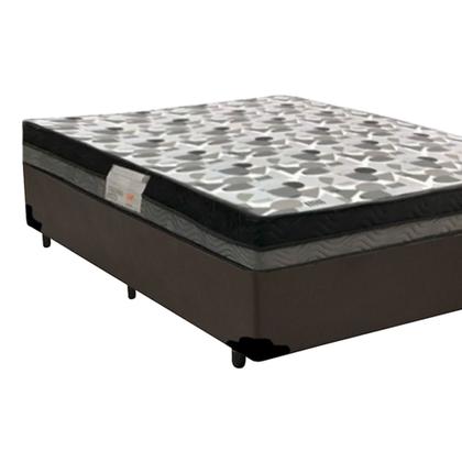 Imagem de Cama Box Casal Sintético + Colchão Ortobom Iso Dupla Face 60X138X188