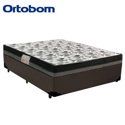 Imagem de Cama Box Casal Sintético + Colchão Ortobom Iso Dupla Face 60X138X188