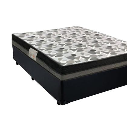 Imagem de Cama Box Casal Sintético + Colchão Ortobom Iso Dupla Face 60X138X188
