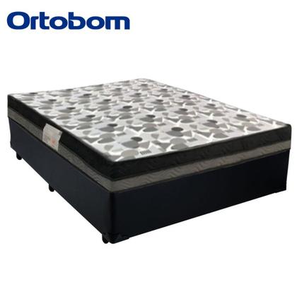 Imagem de Cama Box Casal Sintético + Colchão Ortobom Iso Dupla Face 60X138X188