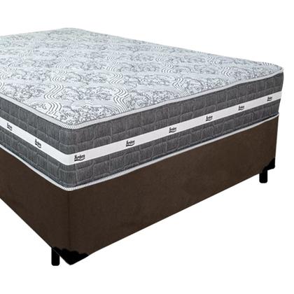 Imagem de Cama Box Casal Suede + Colchão Anjos Black Graphite Molas Ensacadas 138x188x64cm