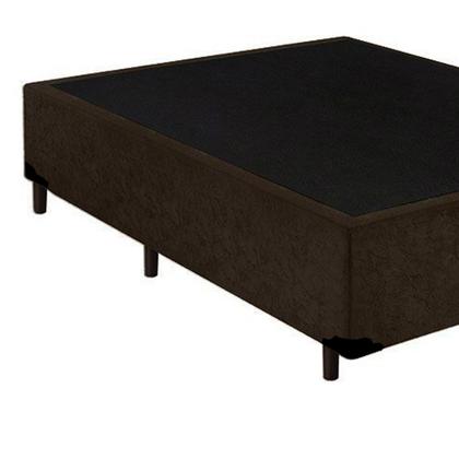 Imagem de Cama Box Casal Suede HomeQueen Marrom 40x138x188