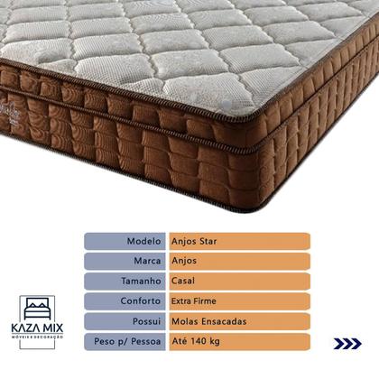 Imagem de Cama Box Cinza e Colchão Anjos Star Pillow In Casal Anjos