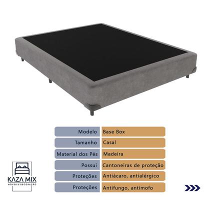 Imagem de Cama Box Cinza e Colchão Casal King Best Anjos