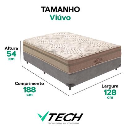 Imagem de Cama Box Cinza e Colchão Los Angeles Molas Ensacadas Viúvo V-Store 128x188x28