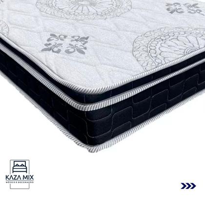 Imagem de Cama Box Cinza e Colchão Orthosono D33 Com Euro Pillow Casal Anjos