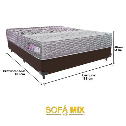 Imagem de Cama Box Coala Casal Marrom Suede Toraflex 52x138x188