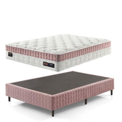 Imagem de Cama Box Colchão Casal com Molas Ensacadas Master 138x188x77cm Rosê