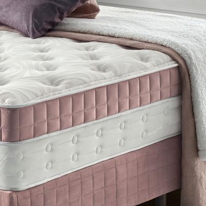 Imagem de Cama Box Colchão Casal com Molas Ensacadas Master 138x188x77cm Rosê