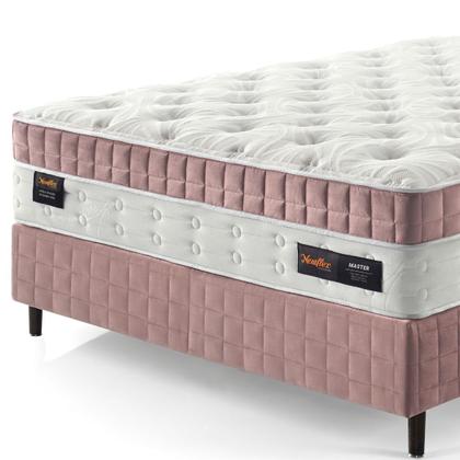 Imagem de Cama Box Colchão Casal com Molas Ensacadas Master 138x188x77cm Rosê