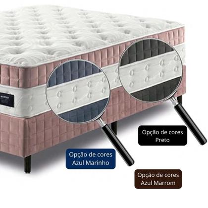 Imagem de Cama Box Colchão Casal com Molas Ensacadas Master 138x188x77cm Rosê
