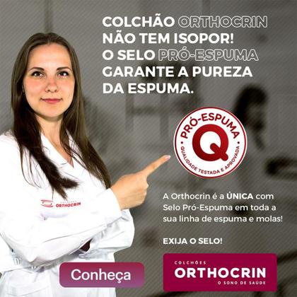 Imagem de Cama box colchão casal espuma d45 royal saúde orthocrin pillow top branco + box branco 138x188x61 alto suporte de peso firme tecido antiácaro