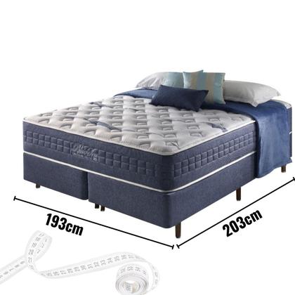 Imagem de Cama Box Colchão Casal King Size com Molas Ensacadas e Espuma Visco Gel Blue Sea Anjos