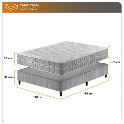 Imagem de Cama Box + Colchão Casal Molas Ensacadas Alabama 138x188x61cm