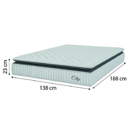 Cama Box Colchão Casal Molas Ensacadas City Pillow Top 138x188x61cm Branco / Cinza Hellen - Suporta até 110kg por Pessoa Imagem de Cama Box Colchão Casal Molas Ensacadas City Pillow Top 138x188x61cm Branco / Cinza Hellen - Suporta até 110kg por Pessoa