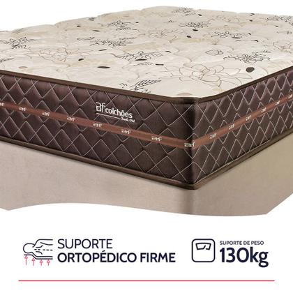 Imagem de Cama Box Colchão Casal Ortopédico Firme Espuma D33 Antialérgico Certificado 138x188x54cm - BF Colchões