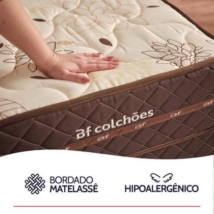 Imagem de Cama Box Colchão Casal Ortopédico Firme Espuma D33 Antialérgico Certificado 138x188x54cm - BF Colchões