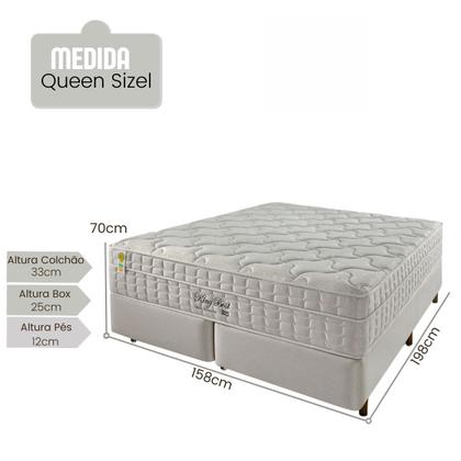 Imagem de Cama Box Colchão Casal Queen King Best Molas Ensacadas 158x198x70cm Anjos