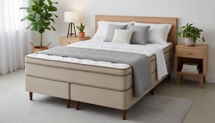 Imagem de Cama Box + Colchão Castor Queen Innovation One Face Tecnopedic 158x198x54cm