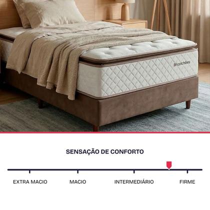 Imagem de Cama Box Colchão com Molas Ensacadas Solteirão Alto Premium Sleep Marrom 97x203cm BF Colchões