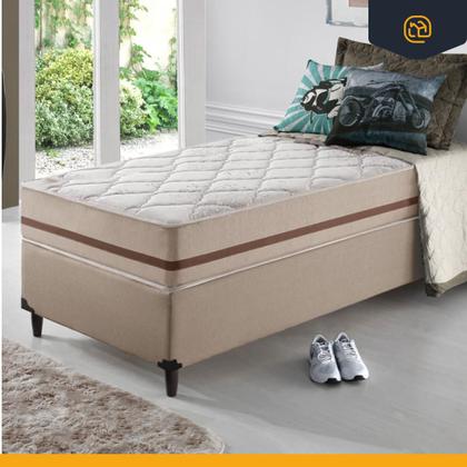 Imagem de Cama Box + Colchão de Solteiro Classic Molas Pocket 88x188x61cm