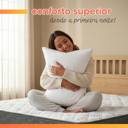 Imagem de Cama Box Colchão Queen Ortopédico Espuma D33 Hiper Desmontável 158x198x57cm