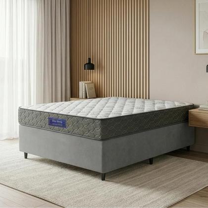 Imagem de Cama Box Colchão Queen Ortopédico Espuma D33 Hiper Desmontável 158x198x57cm