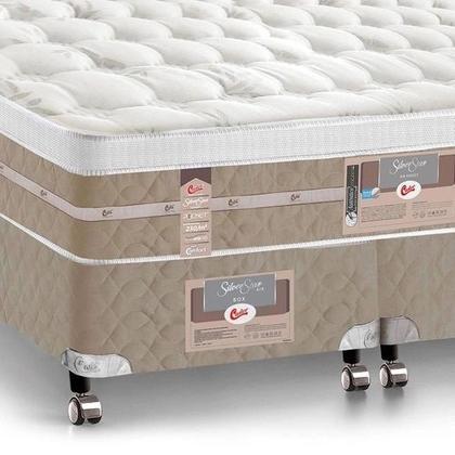 Imagem de Cama Box + Colchão Queen Size Castor Pocket Silver Star Air One Face 72 x 158 x 198