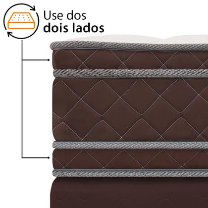 Imagem de Cama Box Colchão Viúva 100% Espuma Dupla Face Antialérgico 128x188x56cm - BF Colchões