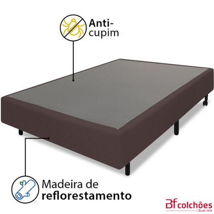 Imagem de Cama Box Colchão Viúva 100% Espuma Dupla Face Antialérgico 128x188x56cm - BF Colchões