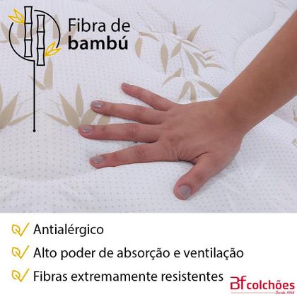Imagem de Cama Box Colchão Viuva 100% Espuma Dupla Face Antialérgico 128x188x56cm - BF Colchões