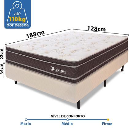 Imagem de Cama Box Colchão Viuva 100% Espuma Dupla Face Antialérgico 128x188x56cm - BF Colchões
