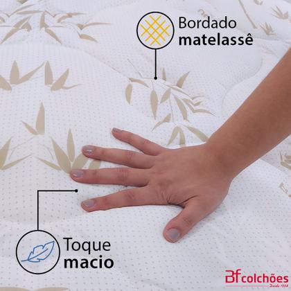 Imagem de Cama Box Colchão Viuva 100% Espuma Dupla Face Antialérgico 128x188x56cm - BF Colchões