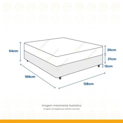 Imagem de Cama Box + Colchão Viúva Molas Ensacadas Airtech 128cm Bege - Suporta até 150 Kg Por Pessoa