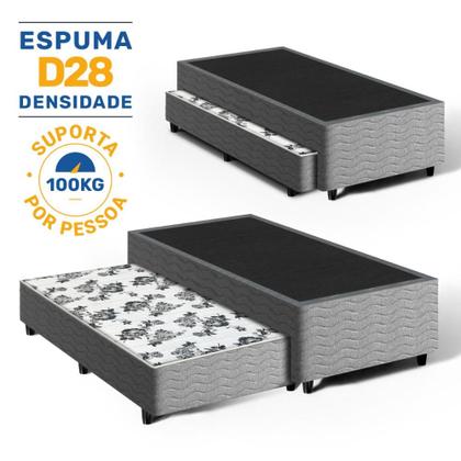Imagem de Cama Box com Auxiliar de Espuma Bicama Unique Solteiro 88cm