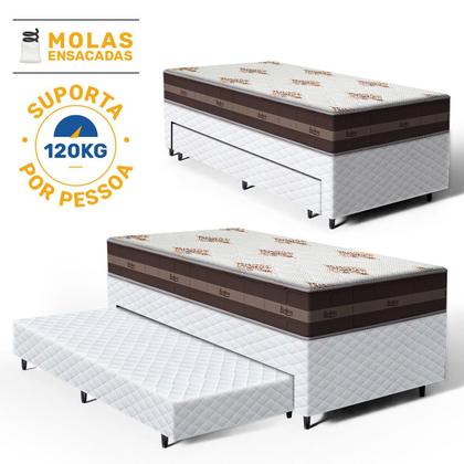 Imagem de Cama Box Com Auxiliar Solteiro + Colchao De Molas Anjos 88