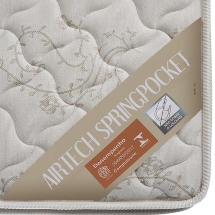 Imagem de Cama Box Com Bau Branco Colchão Ortobom De Molas Ensacadas Airtech Springpocket
