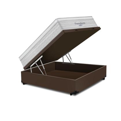 Imagem de Cama Box Com Baú Casal Blindado + Colchão De Molas Ensacadas - Ortobom - Freedom 138x188x74cm