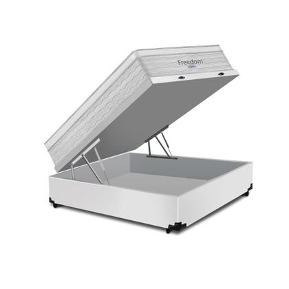 Imagem de Cama Box Com Baú Casal Blindado Com Colchão De Molas Ensacadas Ortobom Freedom 138x188x74cm