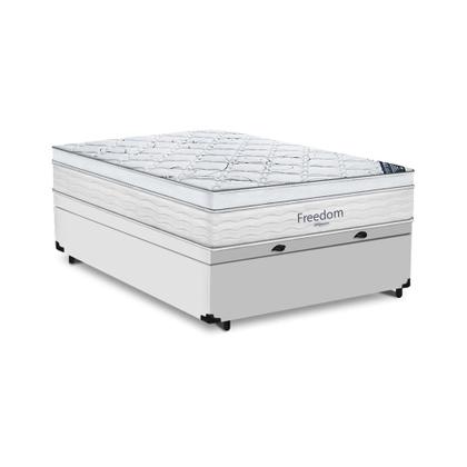 Imagem de Cama Box Com Baú Casal Blindado Com Colchão De Molas Ensacadas Ortobom Freedom 138x188x74cm