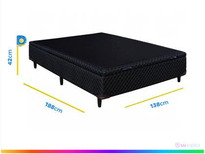 Imagem de Cama Box Com Baú Casal + Colchão de Mola 