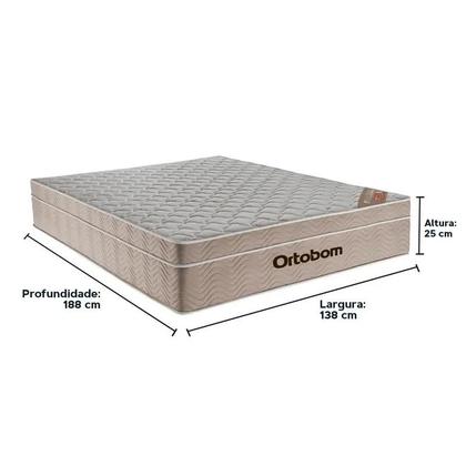 Imagem de Cama Box Com Baú Casal + Colchão De Molas Ensacadas - Ortobom - AirTech SpringPocket - 138x188x67cm