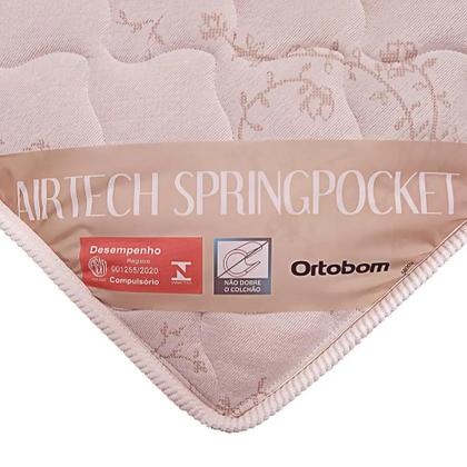 Imagem de Cama Box Com Baú Casal + Colchão De Molas Ensacadas - Ortobom - AirTech SpringPocket - 138x188x67cm