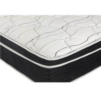 Imagem de Cama Box Com Baú Casal Preto Blindado + Colchão De Molas Ensacadas - Ortobom - Elegant SuperPocket 138x188x70cm