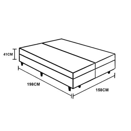 Imagem de Cama Box com Bau Pistão a gás Queen Size Suede Preto Bipartida