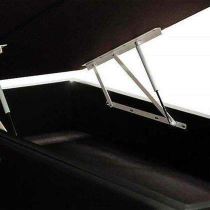 Imagem de Cama Box com Bau Pistão a gás Queen Size Suede Preto Bipartida