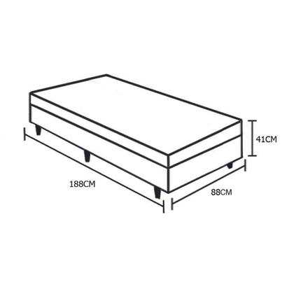 Imagem de Cama Box com Baú Solteiro Baú Blindado Sintético Bege Homequeen